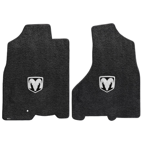 2009-2012.5 Dodge Ram 1500 (Crew Cab) "Silver RAM Logo" Ultimats FRONT Seat Floor Mats (Dark Slate) by Lloyd Mats
