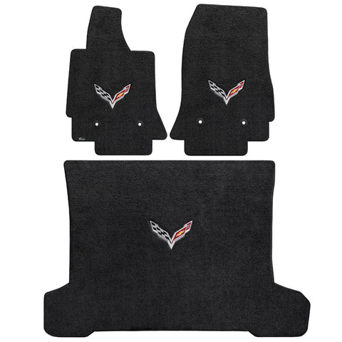 2014-2017 Chevy Corvette Coupe "C7 Logo" Ultimats FRONT SEAT AND CARGO Mats (Ebony) by Lloyd Mats