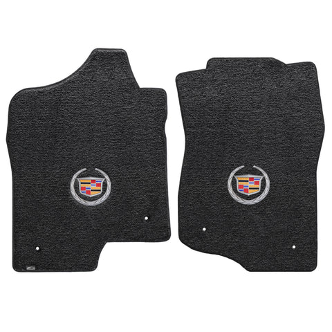 2007-2014 Cadillac Escalade (ESV Models) "Cadillac Logo" Ultimats FRONT Seat Floor Mats (Ebony) by Lloyd Mats