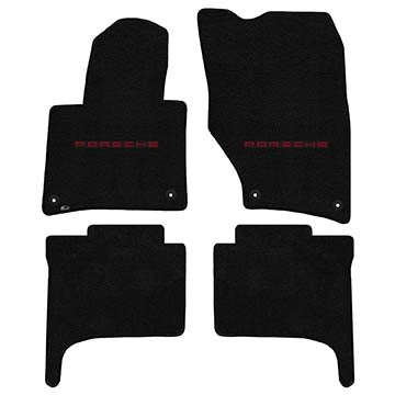 2016-2017 Porsche Cayenne "Porsche Logo" Ultimat Front and Back Seat Floor Mats (Black) by Lloyd Mats