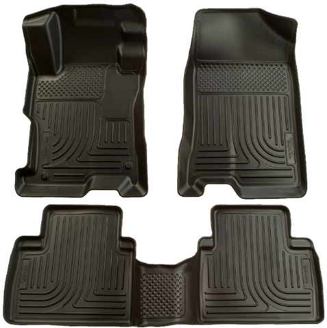 Husky WeatherBeater FRONT + BACK SEAT Floor Liners 2012-2013 Honda Civic Sedan