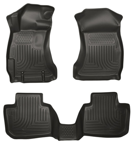 Husky WeatherBeater FRONT + BACK SEAT Floor Liners 2013-2014 Subaru Outback / Legacy