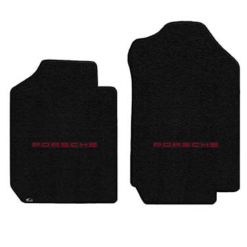 1984-1999 Porsche 911 Coupe "Porsche Logo" Ultimat FRONT Seat Floor Mats (Black) by Lloyd Mats