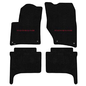 2011-2015 Porsche Cayenne "Porsche Logo" Ultimat Front and Back Seat Floor Mats (Black) by Lloyd Mats