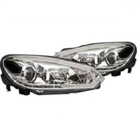 2010-2012 VW Golf 6 w/out HID Headlights + Motor IPCW Chrome Projector Headlights w/ DRL