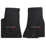 2011-2015 Dodge Challenger "Dodge Logo" Ultimat FRONT Seat Floor Mats (Ebony) by Lloyd Mats