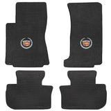 2008-2013 Cadillac CTS-V (Sedan and Wagon) "Cadillac Logo" Velourtex Front and Back Seat Floor Mats (Ebony) by Lloyd Mats