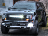 2011-2014 Ford F-150 Raptor w/out Front Camera Rigid Industries LED Grille (w/ 30" Curved LED Light Bar)