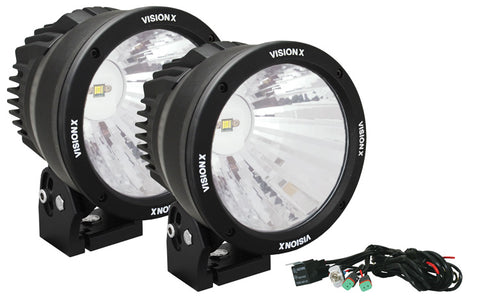 6.7" LED Light Cannon Black 50W 20Deg Narrow Beam (EMARK Certified Pair) by Vision X