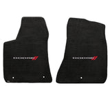 2011-2015 Dodge Charger (2WD Only) "Dodge Logo" Velourtex FRONT Seat Floor Mats (Ebony) by Lloyd Mats