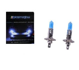 H1 PlasmaGlow Xenon-Krypton Headlight Bulbs Cool White/Blue (Pair) 55 Watts