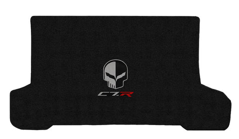 2014-2017 Chevy Corvette Convertible "Jake Skull +C7R Logo" Ultimat CARGO Mat (Jet Black) by Lloyd Mats