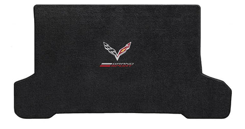 2014-2017 Chevy Corvette Convertible "Flags + Grand Sport Logo" Ultimate CARGO Area Floor Mat (Jet Black) by Lloyd Mats