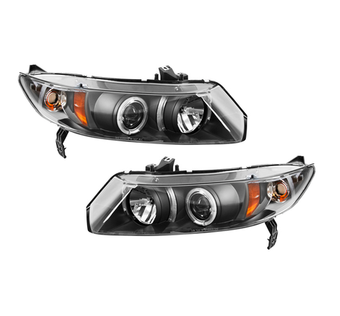 IPCW Halo Projector Headlights Black 2006-2008 Honda Civic Coupe