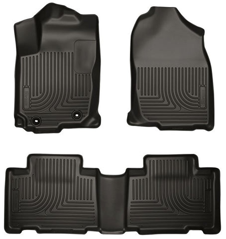 Husky WeatherBeater FRONT + BACK SEAT Floor Liners 2014-2015 Toyota Corolla (FWD Auto Trans Models Only)