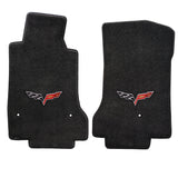 Mid2007-2013 Chevy Corvette "C6 Logo" Ultimat FRONT Seat Floor Mats (Ebony) by Lloyd Mats