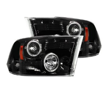 RECON Projector Headlights 2009-2013 Dodge Ram 1500 2010-2013 Ram 2500/3500 Smoked/Black