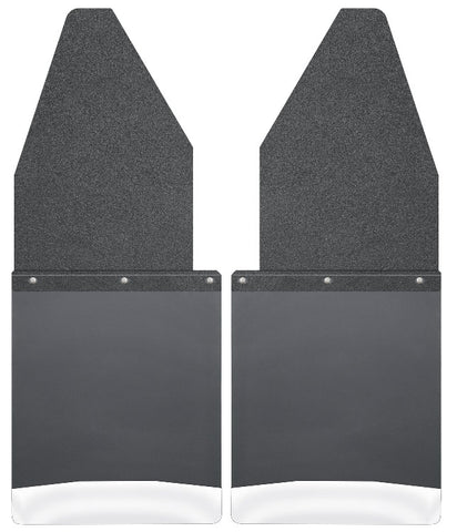 1988-2016 Ford F-150, F-250, F-350 Super Duty Kickback Mud Flaps by Husky (12" Wide, Black Top and Stainless Steel Weight)