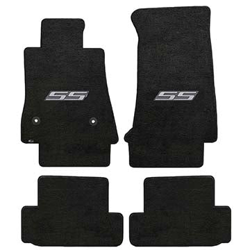 2016-2017 Chevy Camaro "Silver SS Logo" Ultimat Front and Back Seat Floor Mats (Ebony) by Lloyd Mats