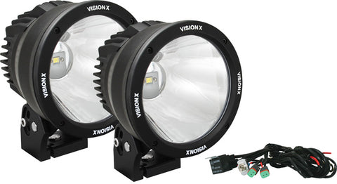 6.7" LED Light Cannon Black 50W 10Deg Narrow Beam (Pair) by Vision X