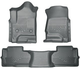 Husky WeatherBeater FRONT + BACK SEAT Floor Liners 2014-2018 Chevy Silverado GMC Sierra Cab 1500 Extended Cab