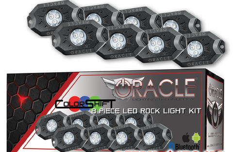 Color Changing 8PC LED Rock Light Kit (BlueTooth Controlled) by Oracle Lighting