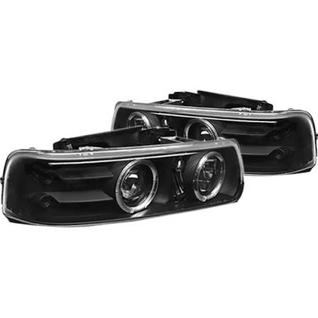 1999-2002 Chevy Silverado / 2000-2006 Chevy Tahoe IPCW Black Halo Projector Headlights (Pair)