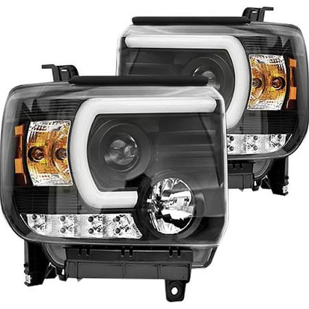 2014-2016 GMC Sierra Black Projector Headlights w/ DRL (Pair) by IPCW
