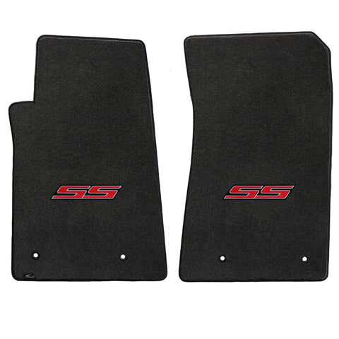 2010-2015 Chevy Camaro "SS Logo" Velourtex FRONT Seat Floor Mats (Ebony) by Lloyd Mats