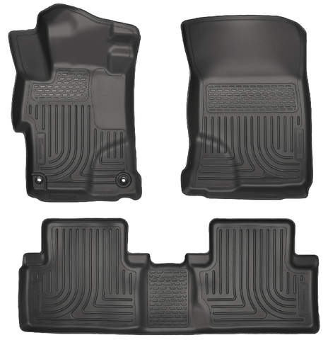 Husky WeatherBeater FRONT + BACK SEAT Floor Liners 2014-2015 Honda Civic Sedan