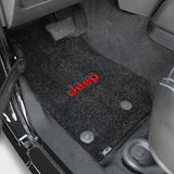 2014-2015 Jeep Wrangler Unlimited "Red JEEP Logo" Ultimats FRONT Seat Floor Mats (Black) by Lloyd Mats