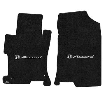 2008-2012 Honda Accord Sedan "Honda Logo" Velourtex FRONT Seat Floor Mats (Ebony) by Lloyd Mats