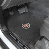 2006-2009 Cadillac SRX (AWD V8 Models) "Cadillac Logo" Velourtex FRONT Seat Floor Mats (Ebony) by Lloyd Mats