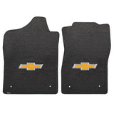 2015 Chevy Silverado (2500 3500 Standard Cab) "Bow Tie Logo" Velourtex FRONT Seat Floor Mats (Ebony) by Lloyd Mats