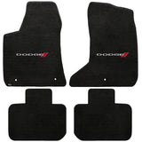 2011-2015 Dodge Charger (AWD Only) "Dodge Logo" Velourtex Front and Back Seat Floor Mats (Ebony) by Lloyd Mats