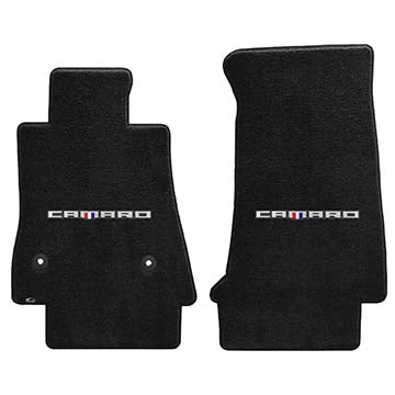2016-2017 Chevy Camaro "w/ Word Camaro" Velourtex FRONT Seat Floor Mats (Ebony) by Lloyd Mats