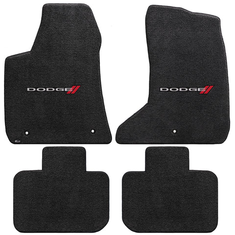2011-2015 Dodge Charger (AWD Only) "Dodge Logo" Ultimat Front and Back Seat Floor Mats (Ebony) by Lloyd Mats