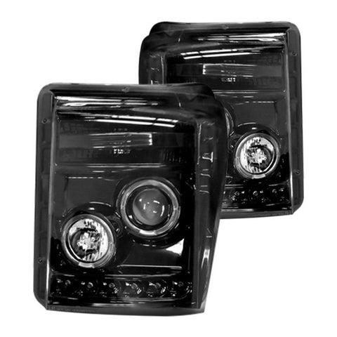 RECON Black Projector Headlights 2011-2016 Ford Superduty F250/F350/F450