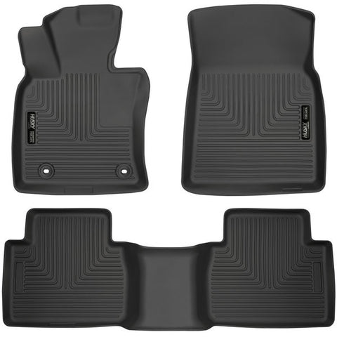 2018 Toyota Camry (No Hybrid) Husky WeatherBeater FRONT + BACK SEAT Floor Liners
