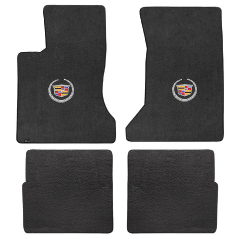 2006-2009 Cadillac SRX (2WD Models) "Cadillac Logo" Velourtex Front and Back Seat Floor Mats (Ebony) by Lloyd Mats