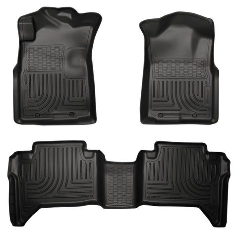 Husky WeatherBeater FRONT + BACK SEAT Floor Liners 2007-2016 Mitsubishi L200 Double Cab