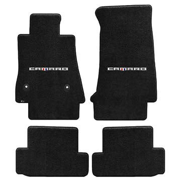 2016-2017 Chevy Camaro "w/ Word Camaro" Velourtex Front and Back Seat Floor Mats (Ebony) by Lloyd Mats