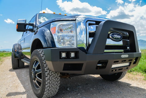 2008-2016 Ford F-250 F-250 F-450 SuperDuty (Dually Only) Full Front Bumper w/ Light Pockets Aluminum by Rock Slide Engineering