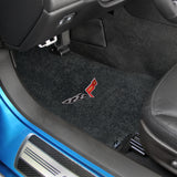 2005-Mid2007 Chevy Corvette "C6 Logo" Ultimat FRONT Seat Floor Mats (Ebony) by Lloyd Mats