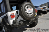 1997-2006 Jeep Wrangler RockBrawler II Steel Rear Bumper w/ Tire Carrier, Tabs by Poison Spyder Customs