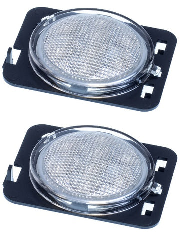 2007-2015 Jeep Wrangler RECON LED Front Turn Signal Lights -on Fender - (Clear Lens w/ Amber LEDs)