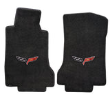 2005-Mid2007 Chevy Corvette "C6 Logo" Ultimat FRONT Seat Floor Mats (Ebony) by Lloyd Mats