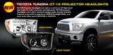 RECON Halo Projector Headlights 2007-2013 Toyota Tundra Clear/Chrome