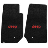 2007-2013 Jeep Wrangler Unlimited "Red JEEP Logo" Ultimats FRONT Seat Floor Mats (Black) by Lloyd Mats