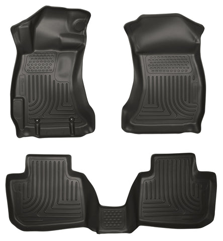 Husky WeatherBeater FRONT + BACK SEAT Floor Liners 2010-2012 Subaru Outback / Legacy